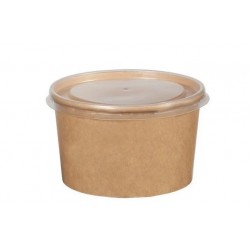16 Oz Kraft Karton Çorba Kasesi Kapaklı 100 Adet