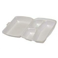 3 Gözlü Kapaklı Köpük Tabak (23/A) / 100 Adet