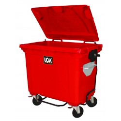 660 Litre Çöp Konteyneri Plastik Pedallı - Tekerlekli