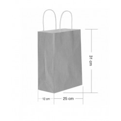 Roll-Up Party Dreams Kraft Çanta Gümüş 25 x 12 x 31 Cm 25'li