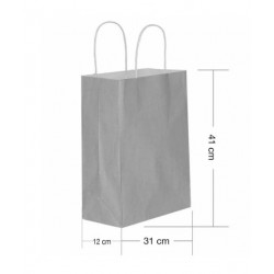 Roll-Up Party Dreams Kraft Çanta Gümüş 31 x 12 x 41 Cm 25'li