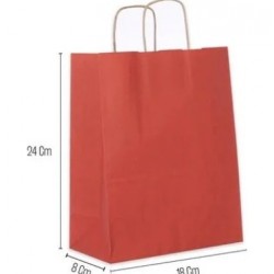 Roll-Up Party Dreams Kraft Çanta Kırmızı 18 x 8 x 24 Cm 25'li