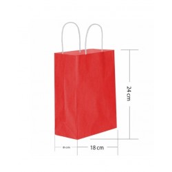 Roll-Up Party Dreams Kraft Çanta Kırmızı 18 x 8 x 24 Cm 25'li