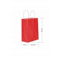 Roll-Up Party Dreams Kraft Çanta Kırmızı 31 x 12 x 41 Cm 25'li