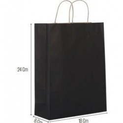 Roll-Up Party Dreams Kraft Çanta Siyah 18 x 8 x 24 Cm 25'li