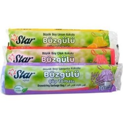 Star Büyük Boy Çilek Kokulu Büzgülü Çöp Torbası 65x70 cm 
