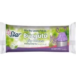 Star Orta Boy Büzgülü Lavanta Kokulu Çöp Torbası 55x60 cm 